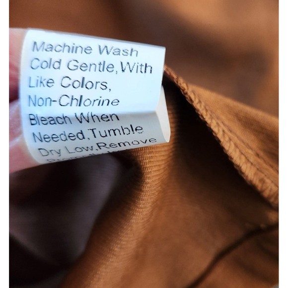 Mini Skirt Sz M Brown Faux Suede A-Line Eyelet Detail Preppy Casual Eye Catching - Picture 8 of 8